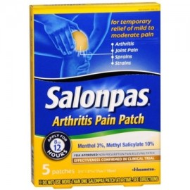 Salonpas dolor de la artritis Parches Ultra Thin Comfort Stretch 5 Cada (paquete de 6)