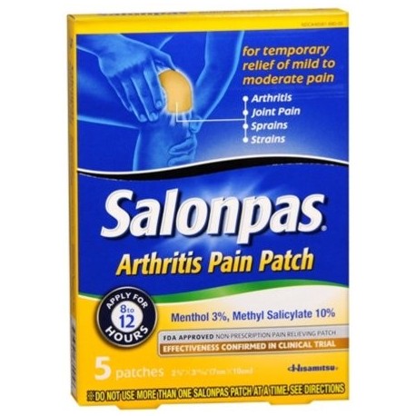 Salonpas dolor de la artritis Parches Ultra Thin Comfort Stretch 5 Cada (paquete de 6)