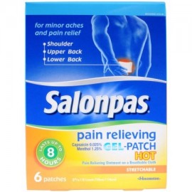 6 Pack Salonpas para aliviar el dolor Gel-Patch caliente 6CT