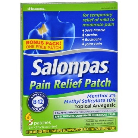 Salonpas Parches del dolor - Paquete de 5 - (Pack de 2)