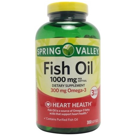 Spring Valley Aceite de Pescado de los Suplementos Dietéticos 1000 mg 300 recuento