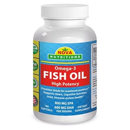 Nova Nutritions pescado omega-3 de aceite 180 Softgels