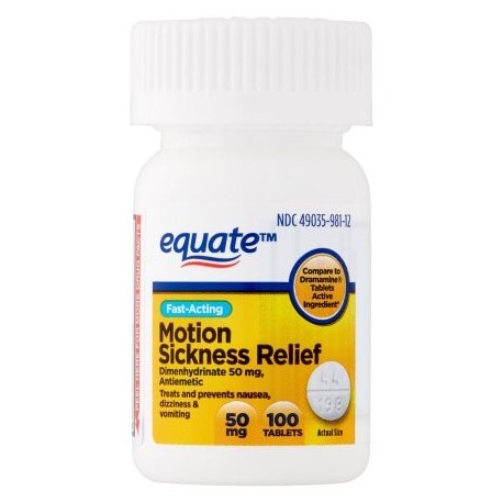 equate Movimiento enfermedad Relief Tablets 100 ct