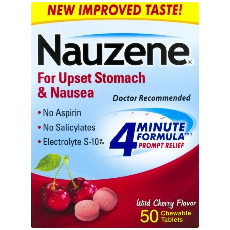 Nauzene para el malestar estomacal y náuseas Wild Cherry - 50 CT