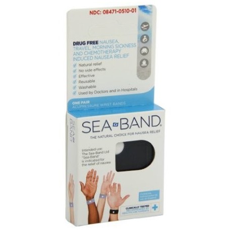 Paquete de 5 - Sea-Band Los adultos originales pulsera para alivio de las náuseas 1-Par Cada