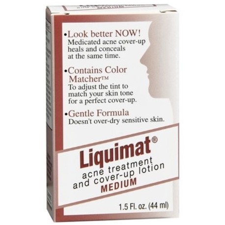 Liquimat Tratamiento del acné y encubrimiento Loción Medio 150 oz (paquete de 4)