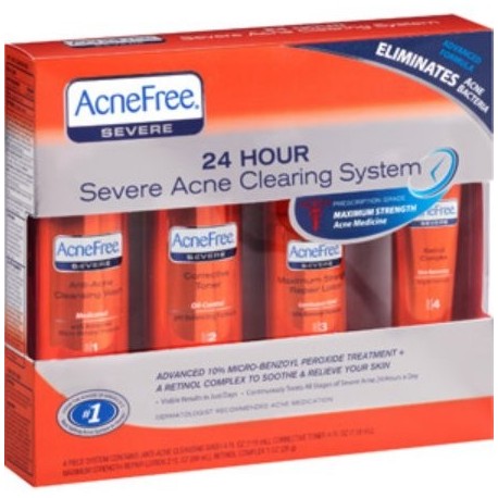 AcneFree 24 horas acné severo Sistema de Compensación 1 kit (paquete de 4)