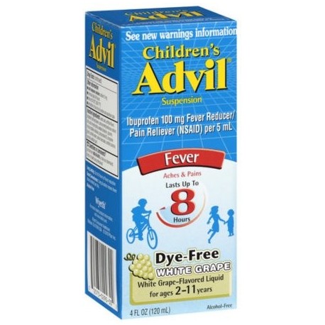 Advil Fiebre Suspensión infantil uva blanca (4 onzas Pack de 2)