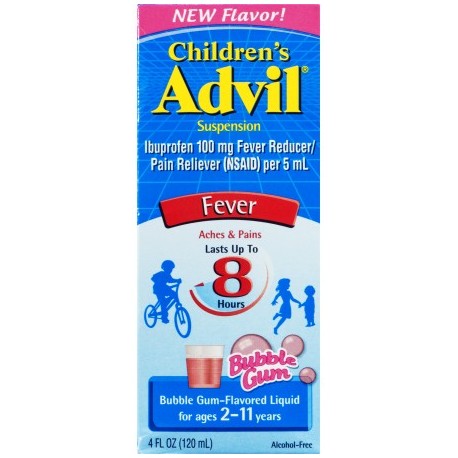 Advil Suspensión infantil líquido reductor de la fiebre - Analgésico chicle con sabor 40 onzas líquidas