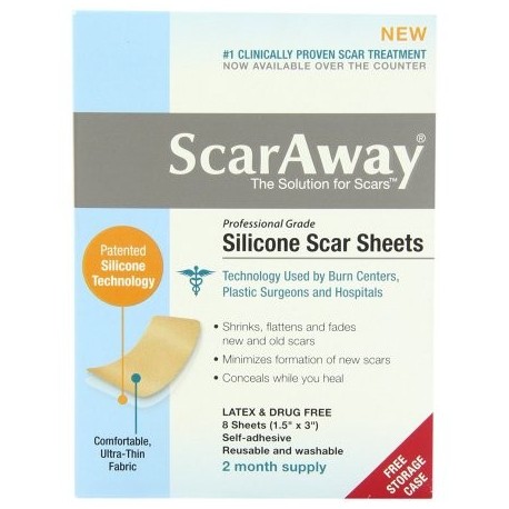 Hojas de silicona de grado profesional de tratamiento de cicatriz de 15" x 3" 8-Conde buque de EE.UU. ScarAway Marca