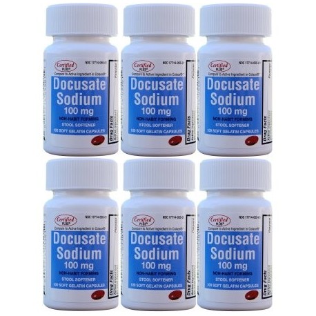 Docusato de sodio 100 mg 600 Softgels genérico para Colace Softgels para Gentle Alivio fiable de estreñimiento ocasional