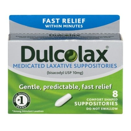 Dulcolax medicado Laxante supositorios 8ct bisacodilo USP 10 mg