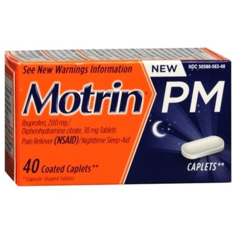 Motrin PM Coated Caplets 40 ea (Pack de 3)