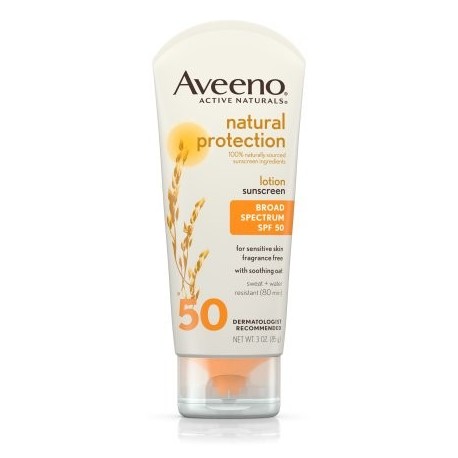 Aveeno Protección Natural loción de protección solar con protección de amplio espectro SPF 50 3 Oz