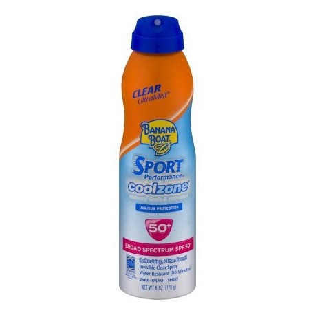 Banana Boat Rendimiento Deportivo Coolzone enfría de forma instantánea y refresca Protector solar SPF 50- 6.0 OZ