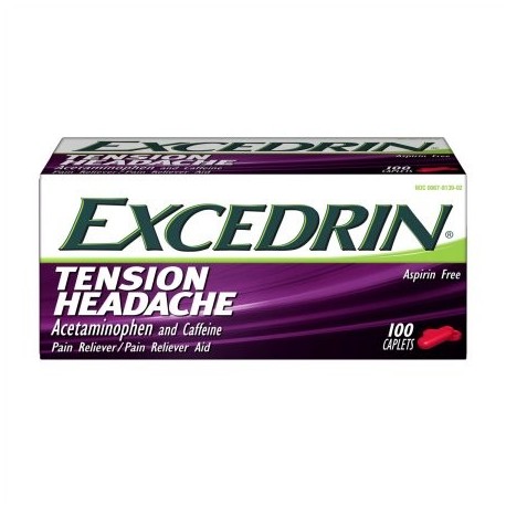 Excedrin Cápsulas de cabeza por tensión Aspirina-Libre para la cabeza el cuello y el hombro alivio del dolor de 100 unidades