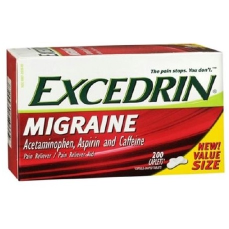 Excedrin migraña Analgésico Caplets 200 ea (Pack de 2)