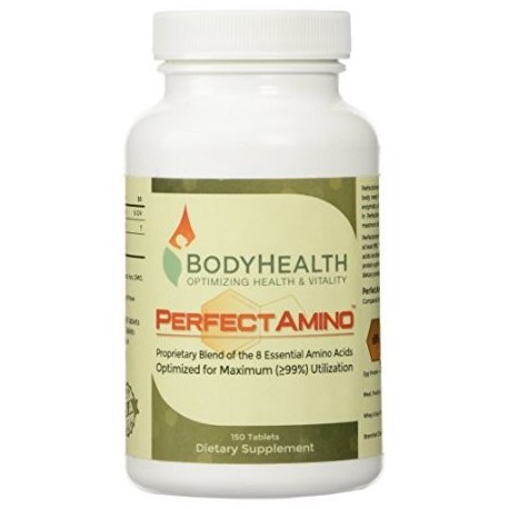 PerfectAmino (150 tabletas) 8 aminoácidos esenciales tabletas con BCAA por BodyHealth TM vegano proteína de cadena ramificada 