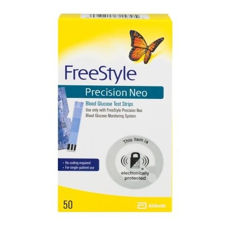 Freestyle tiras reactivas de glucosa Precision Neo Blood 50 Ct