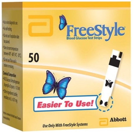 Freestyle Strips Lite prueba de glucosa 50 Ct