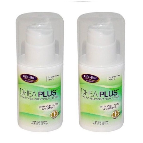 Life Flo Salud - DHEA Plus altamente absorbente Crema Corporal 2 oz (57 g) - 2 paquetes