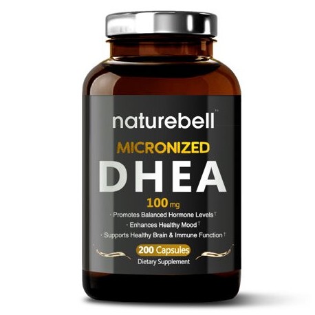 Naturebell DHEA 100 mg 200 cápsulas poderosamente ayuda al metabolismo saludable función de la libido y los niveles de energí