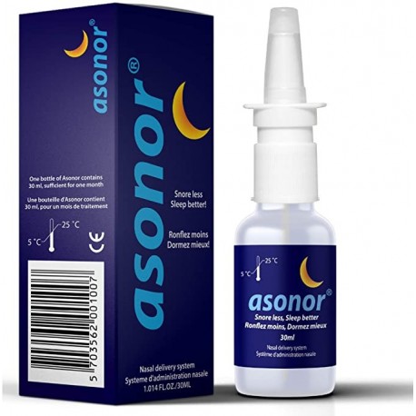 ASONOR RONQUIDOS SPRAY NASAL 30 ML A PARTIR DEL TAPON DEL RONQUIDO GOTAS PARA UNA MEJOR SUENO SNORE RELEVACION REMEDIO