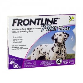 Frontline Plus Control de pulgas y garrapatas para perros grandes de 45 a 88 libras y 3 Tratamientos