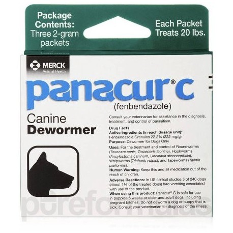 Panacur C fenbendazol Canine Antihelmíntico 2 Gram