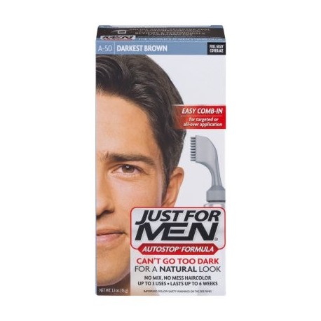 Just For Men AutoStop Fórmula Fácil Peine-A50 en Color de pelo Brown más oscuro 1.2 OZ