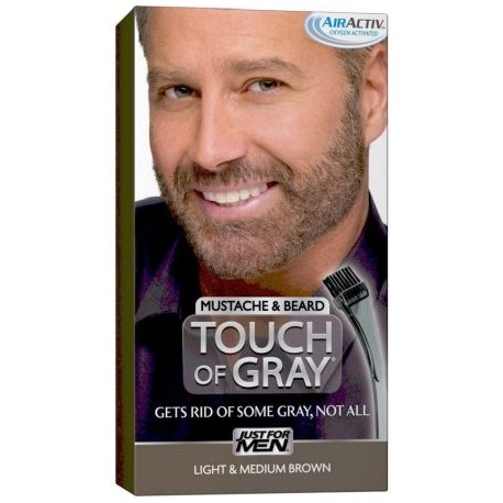 Just For Men Touch of Grey Color de cabello el bigote y la barba del kit luz y Mediana Brown B-25-35 1 ea (Pack de 3)