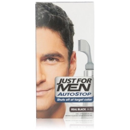 Just For Men AutoStop Color de pelo real Negro A-55 1 Cada (Pack de 3)