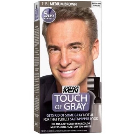 Just For Men Touch of Grey Color de pelo T-35 Medium Brown 1 Cada (Pack de 2)