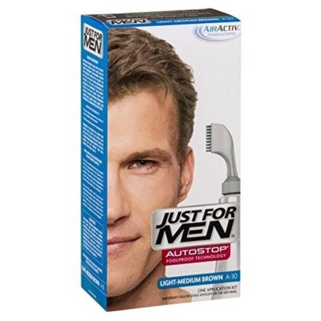 Just For Men AutoStop Foolproof Color de pelo Light-Medium Brown A-30 1 ea (paquete de 6)