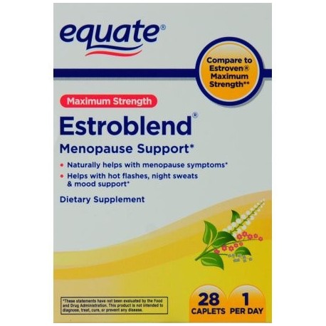 equate Maximum Strength Estroblend Menopausia Apoyo Cápsulas 28 ct