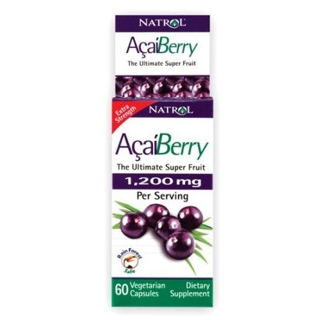 Natrol Acai Berry Extra Strength 1200 mg 60 cápsulas vegetarianas 60 Ct