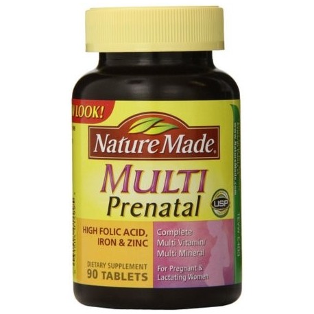 Nature Made Multi prenatal Vitamina comprimidos 90 ea (Pack de 2)