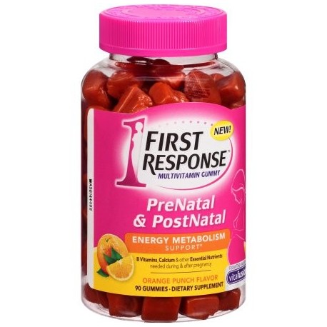 FIRST RESPONSE ™ prenatales y postnatales multivitamínicos Gummies 90 ct. Botella