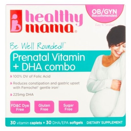 HEALTHY MAMA Estar bien redondeado- La vitamina prenatal - DHA Combo 60 conteo