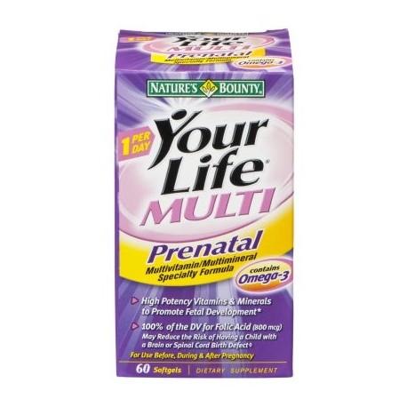 Nature's Bounty Su vida Multi prenatal de multivitaminas - multiminerales especiales Cápsulas Formula - 60 CT