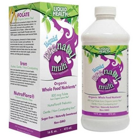 LIQUID HEALTH prenatal de multivitaminas sin azúcar 16 onzas líquidas