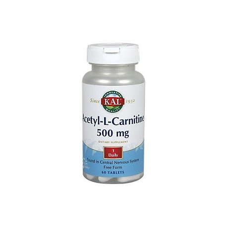 Kal - Acetil L-Carnitina Tablet (BTL-plástico) 60 tabletas de 500 mg