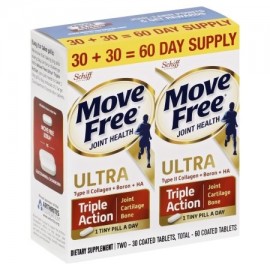 Move Free Ultra Triple Acción 30ct Twin Pack (60 pastillas en total) - Suplemento de Salud de las articulaciones con colágeno 