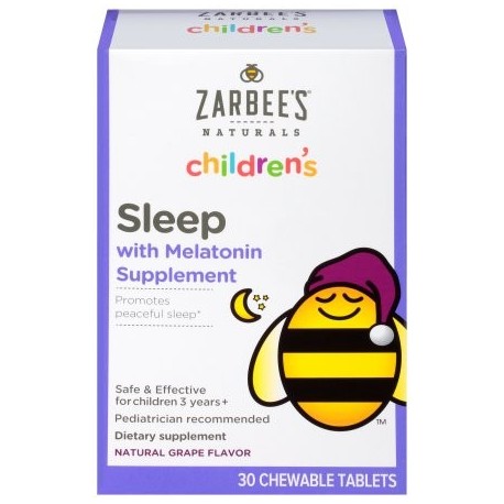 Zarbee's Naturals El sueño de los niños con suplemento melatonina tabletas masticables 30 ct