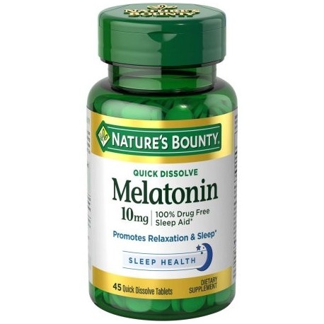 Nature's Bounty Melatonina 10 mg Disolver rápida Tablets 45 ea (Pack de 2)