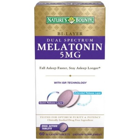 Nature's Bounty Melatonina 5 mg comprimidos de dos capas 60 ea (Pack de 3)