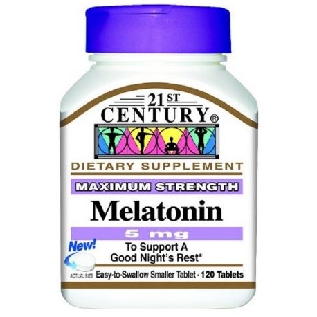 21st Century 5 mg Melatonina Fuerza máxima de 120 ea (Pack de 3)