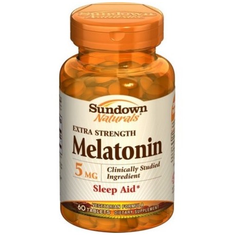 Sundown Naturals Melatonina 5 mg Comprimidos fuerza adicional de 60 ea (Pack de 2)