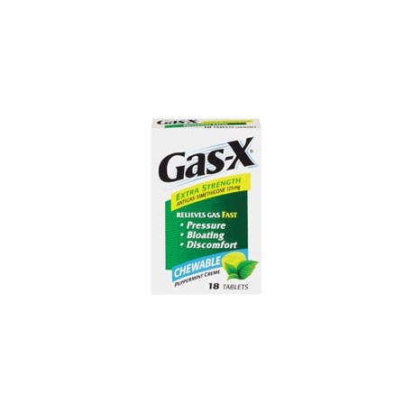 Gas-X Extra Strength antigas tabletas masticables menta Crema 18 Ea