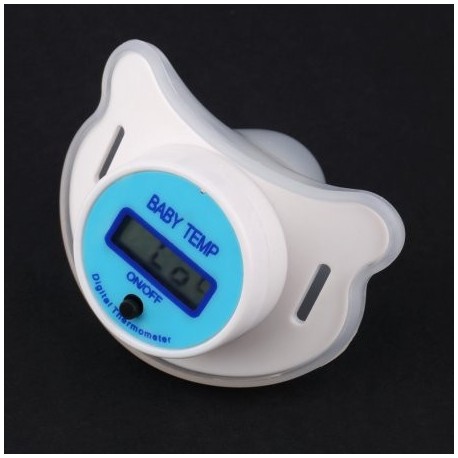Práctica cabrito del bebé del LCD Digital chupete de la boca la temperatura del termómetro